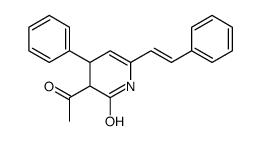 3-acetyl-4-phenyl-6-(2-phenylethenyl)-3,4-dihydro-1H-pyridin-2-one结构式