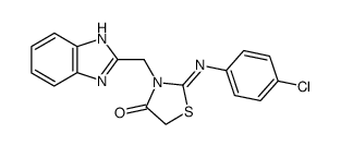3-[(1H-benzo[d]imidazol-2-yl)methyl]-2-(4-chlorophenylimino)thiazolidin-4-one结构式
