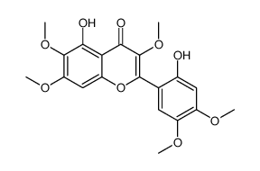 5-hydroxy-2-(2-hydroxy-4,5-dimethoxyphenyl)-3,6,7-trimethoxychromen-4-one结构式