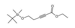 5-{[(tert-butyldimethyl)silyl]oxy}pent-2-ynoic acid ethyl ester结构式