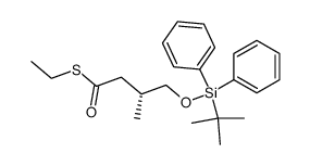 (R)-4-(tert-butyl-diphenyl-silanyloxy)-3-methyl-thiobutyric acid S-ethyl ester结构式