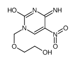 4-amino-1-(2-hydroxyethoxymethyl)-5-nitropyrimidin-2-one结构式