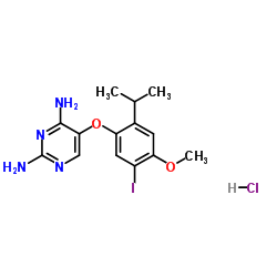 2,4-Pyrimidinediamine, 5-[5-iodo-4-methoxy-2-(1-methylethyl)phenoxy]-, hydrochloride Structure