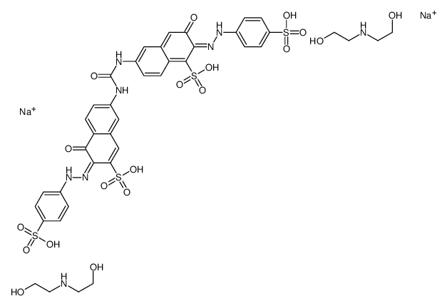 7,7'-(carbonyldiimino)bis[4-hydroxy-3-[(4-sulphophenyl)azo]naphthalene-2-sulphonic] acid, disodium salt, compound with 2,2'-iminodiethanol (1:2)结构式