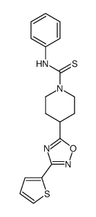 4-(3-thiophen-2-yl[1,2,4]oxadiazol-5-yl)piperidine-1-carbothioic acid phenylamide Structure