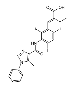 2-ethyl-3-[3-(5-methyl-1-phenyl-1H-[1,2,3]triazole-4-carbonylamino)-2,4,6-triiodo-phenyl]-acrylic acid结构式