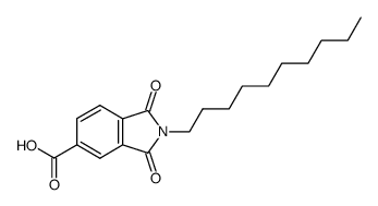 2-Decyl-1,3-dioxo-2,3-dihydro-1H-isoindole-5-carboxylic acid结构式