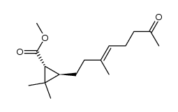 (1R,3R)-methyl 2,2-dimethyl-3-((E)-3-methyl-7-oxooct-3-en-1-yl)cyclopropanecarboxylate结构式