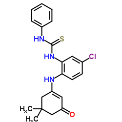 1-{5-Chloro-2-[(5,5-dimethyl-3-oxo-1-cyclohexen-1-yl)amino]phenyl}-3-phenylthiourea Structure
