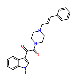 1-INDOL-3-YL-2-(4-(3-PHENYLPROP-2-ENYL)PIPERAZINYL)ETHANE-1,2-DIONE结构式