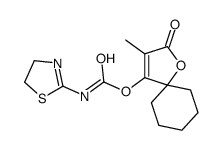 1-oxa-2-oxo-3-methyl-4-(thiazoline carbamoyl)spiro(4.5)decane结构式