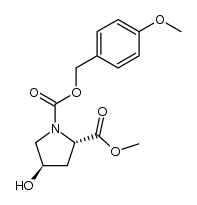 (2S,4R)-1-p-methoxybenzyloxycarbonyl-4-hydroxypyrrolidine-2-carboxylic acid methyl ester结构式