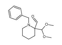 1-benzyl-2-dimethoxymethylpiperidine-2-carbaldehyde结构式