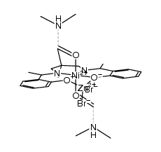 Ni((CH3)2C(CH2NHCH(CH3)C6H4O)2)*ZnBr2*(DMF)2结构式