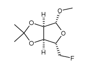 methyl 5-deoxy-5-fluoro-2,3-O-isopropylidene-β-D-ribofuranoside结构式