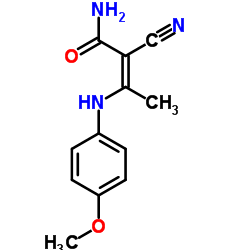 (2Z)-2-Cyano-3-[(4-methoxyphenyl)amino]-2-butenamide Structure