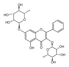 kaempferol 3-O-α-L-rhamnopyranoside-7-O-α-L-rhamnopyranoside Structure