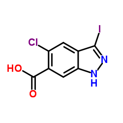 5-Chloro-3-iodo-1H-indazole-6-carboxylic acid结构式