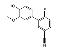 4-fluoro-3-(4-hydroxy-3-methoxyphenyl)benzonitrile结构式