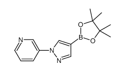 3-(4-(4,4,5,5-四甲基-1,3,2-二氧硼杂环戊烷-2-基)-1H-吡唑-1-基)吡啶结构式