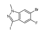 6-Bromo-5-fluoro-3-iodo-1-methyl-1H-indazole结构式