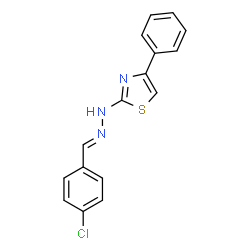 2-[(2E)-2-(4-chlorobenzylidene)hydrazinyl]-4-phenyl-1,3-thiazole结构式