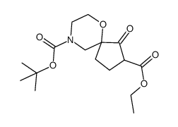 1-Oxo-6-oxa-9-aza-spiro[4.5]decane-2,9-dicarboxylic acid 9-tert-butyl ester 2-ethyl ester structure