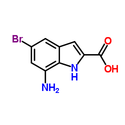 7-Amino-5-bromo-1H-indole-2-carboxylic acid structure