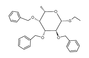 (2R,3S,4R,5R,6S)-3,4,5-tris(benzyloxy)-2-(ethylthio)-6-methyltetrahydro-2H-pyran结构式