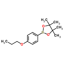 4,4,5,5-四甲基-2-(4-丙氧基苯基)-1,3,2-二氧硼杂环戊烷结构式