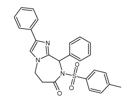 2,9-diphenyl-8-tosyl-8,9-dihydro-5H-imidazo[1,2-a][1,4]-diazepin-7(6H)-one结构式