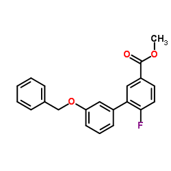 Methyl 3'-(benzyloxy)-6-fluoro-3-biphenylcarboxylate Structure