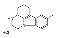 (+)-8-Methyl-2,3,3a,4,5,6-hexahydro-1H-pyrazino(3,2,1-jk)carbazole hydrochloride结构式