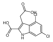 3-(carboxymethyl)-4,6-dichloro-1H-indole-2-carboxylic acid结构式