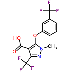1-Methyl-3-(trifluoromethyl)-5-[3-(trifluoromethyl)phenoxy]-1H-pyrazole-4-carboxylic acid Structure