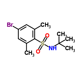 4-Bromo-2,6-dimethyl-N-(2-methyl-2-propanyl)benzenesulfonamide结构式