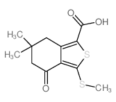 6,6-Dimethyl-3-(methylthio)-4,5,6,7-tetrahydrobenzo[c]thiophen-4-oxo-1-carboxylic acid, tech.结构式