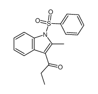 1-[2-methyl-1-(phenylsulfonyl)-1H-indol-3-yl]propan-1-one结构式