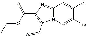 6-Bromo-7-fluoro-3-formyl-imidazo[1,2-a]pyridine-2-carboxylic acid ethyl ester Structure
