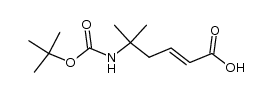 (2E)-5-(tert-butyloxycarbonylamino)-5-methylhex-2-enoic acid Structure