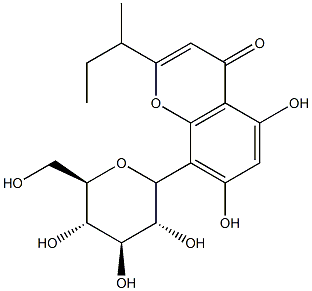 8-Glucosyl-5,7-dihydroxy-2-(1-methylpropyl)chromone结构式