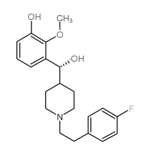 (R)-(+)-ALPHA-(3-HYDROXY-2-METHOXYPHENYL)-1-[2-(4-FLUORO-PHENYL)ETHYL]-4-PIPERIDINE METHANOL结构式