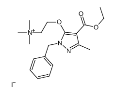 2-(2-benzyl-4-ethoxycarbonyl-5-methylpyrazol-3-yl)oxyethyl-trimethylazanium,iodide Structure