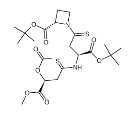 (2S,3S,3''S)-N-[3-(3-Acetoxy-3-methoxycarbonylpropanamido)-3-tert-butoxythiocarbonylpropanoyl]azetidine-2-thiocarboxylic Acid tert-Butyl Ester Structure