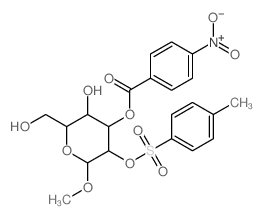 Glucopyranoside,methyl, 3-(p-nitrobenzoate) 2-p-toluenesulfonate, a-D- (8CI) structure