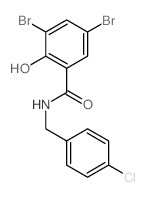 Benzamide,3,5-dibromo-N-[(4-chlorophenyl)methyl]-2-hydroxy- structure