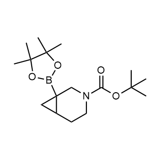 1-(4,4,5,5-四甲基-1,3,2-二氧杂硼杂环戊烷-2-基)-3-氮杂双环[4.1.0]庚烷-3-羧酸叔丁酯结构式