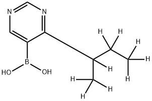 4-(sec-Butyl-d9)-pyrimidine-5-boronic acid结构式