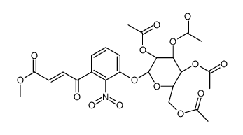(2E)-4-[2-Nitro-3-[(2,3,4,6-tetra-O-acetyl-β-D-glucopyranosyl)oxy]phenyl]-4-oxo-2-butenoic Acid Methyl Ester Structure