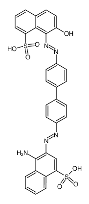 4-amino-7'-hydroxy-3,8'-biphenyl-4,4'-diyl-bis-azo-bis-naphthalene-1-sulfonic acid Structure